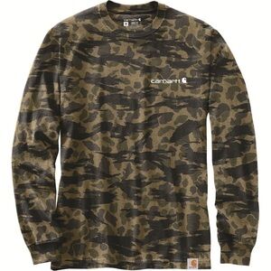 Carhartt Men's Green Camo Long Sleeve Tee SZ Med